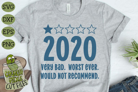 Year 2020 1 Star Review Funny SVG Cut File SVG Crunchy Pickle 