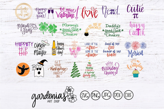 Year Round Holiday Bundle SVG Gardenias Art Shop