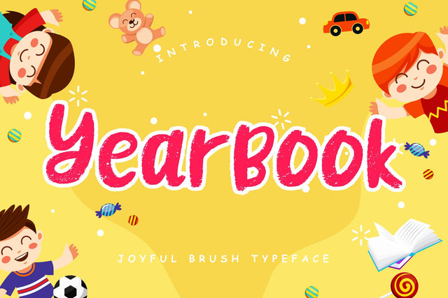 Yearbook Joyful Brush Typeface Font Creatype Studio 