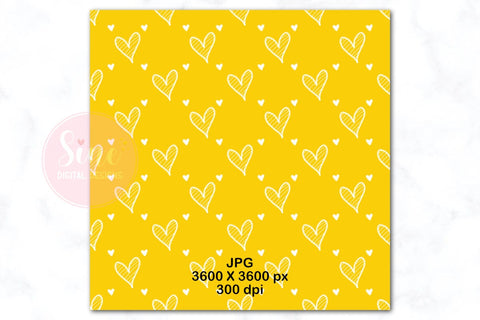 Yellow and White Valentines Digital Papers Backgrounds Set Digital Pattern SineDigitalDesign 