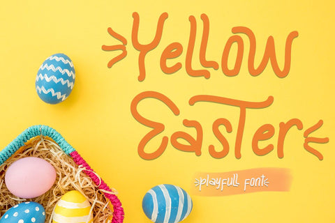 Yellow Easter Font Prasetya Letter 