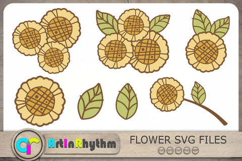 Yellow Flowers Svg, Flowers Svg, Flower Cliparts, Floral Svg, Botanical Svg SVG Artinrhythm shop 