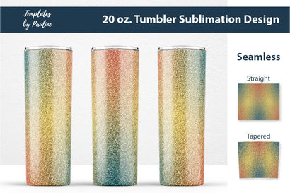 Yellow Green Glitter Seamless 20 oz. Tumbler Sublimation Wrap Sublimation Templates by Pauline 