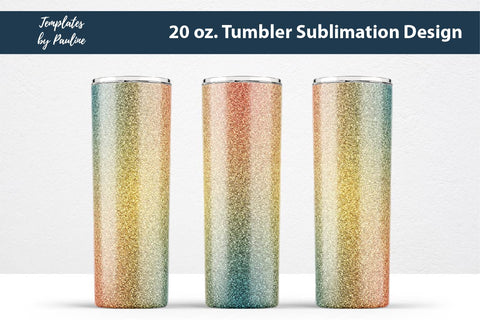 Yellow Green Glitter Seamless 20 oz. Tumbler Sublimation Wrap Sublimation Templates by Pauline 