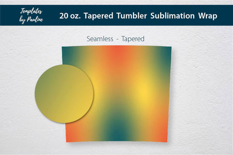 Yellow Green Ombre Seamless 20 oz. Tumbler Sublimation Wrap Sublimation Templates by Pauline 