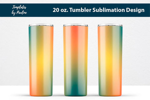 Yellow Green Ombre Seamless 20 oz. Tumbler Sublimation Wrap Sublimation Templates by Pauline 