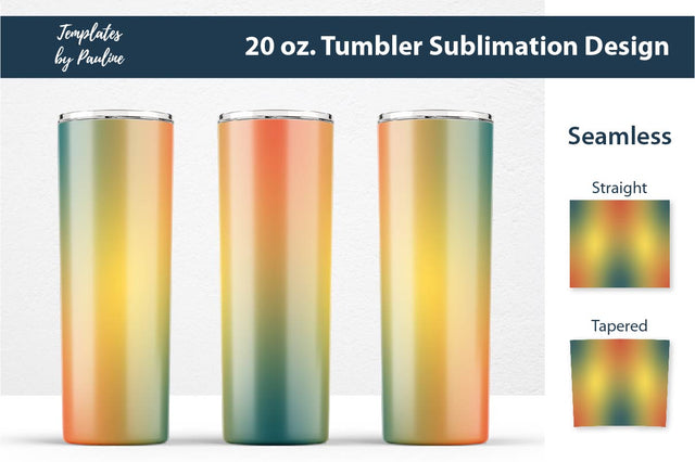 Yellow Green Ombre Seamless 20 oz. Tumbler Sublimation Wrap Sublimation Templates by Pauline 