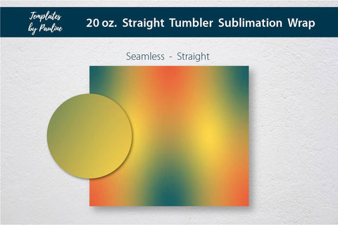Yellow Green Ombre Seamless 20 oz. Tumbler Sublimation Wrap Sublimation Templates by Pauline 
