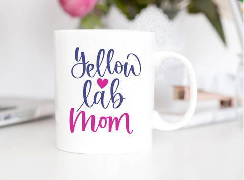 Yellow Lab Mom Hand Lettered Cut File SVG Cursive by Camille 