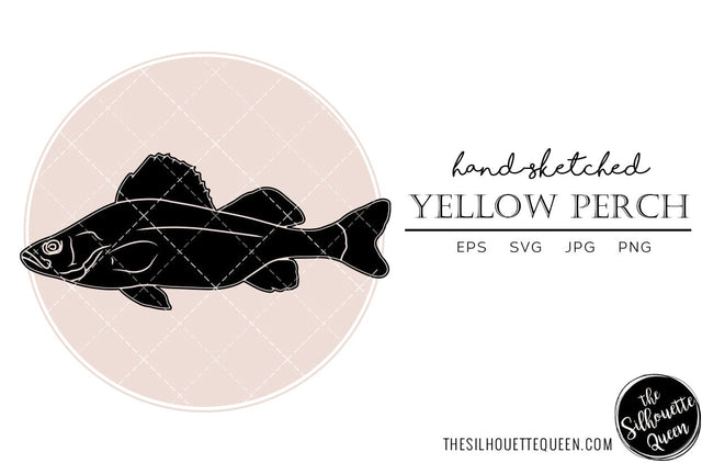 Yellow Perch Hand sketched, hand drawn vector clipart SVG Loveleen Kaur 