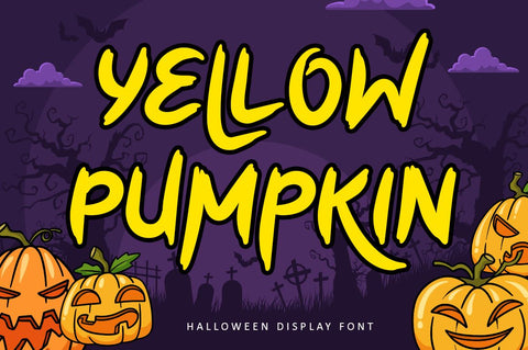 Yellow Pumpkin - Halloween Font Font Illushvara Design 