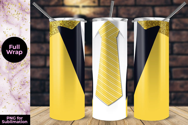 Yellow Suit 20oz Skinny Tumbler Wrap Template Sublimation Sublimatiz Designs 