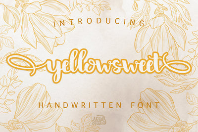 Yellow Sweet Handwritten Font Font nearzz 