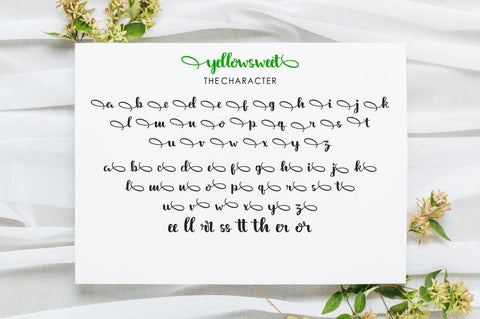 Yellow Sweet Handwritten Font Font nearzz 