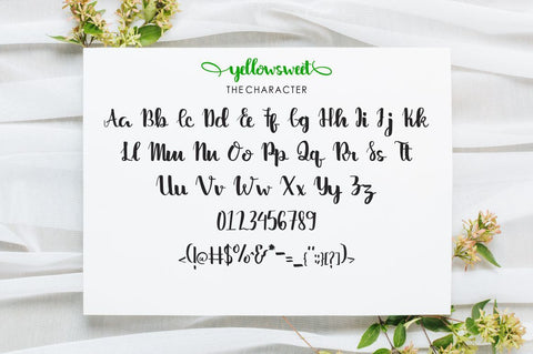 Yellow Sweet Handwritten Font Font nearzz 
