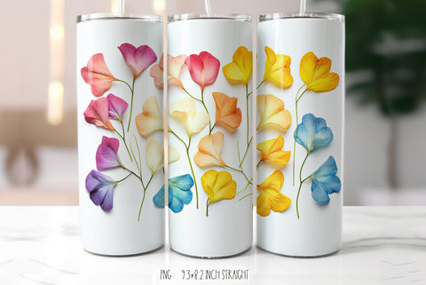 Yellow Tropical Allamanda Flowers Tumbler|Herbarium Tumbler Sublimation Kseniia designer 