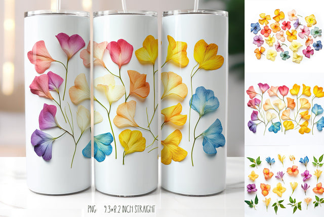 Yellow Tropical Allamanda Flowers Tumbler|Herbarium Tumbler Sublimation Kseniia designer 