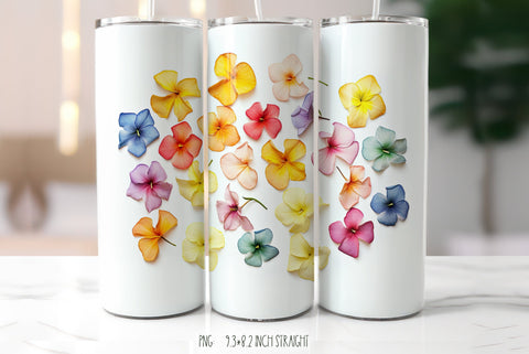 Yellow Tropical Allamanda Flowers Tumbler|Herbarium Tumbler Sublimation Kseniia designer 