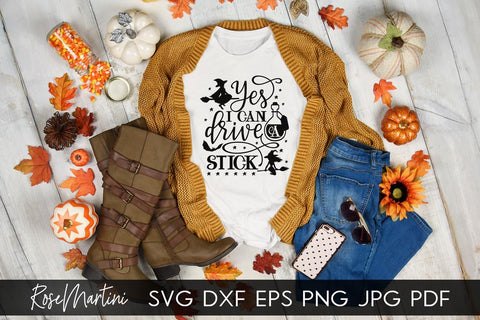 Yes I Can Drive A Stick SVG for Cricut Silhouette, Sublimation Design SVG Funny Halloween cutting file SVG RoseMartiniDesigns 
