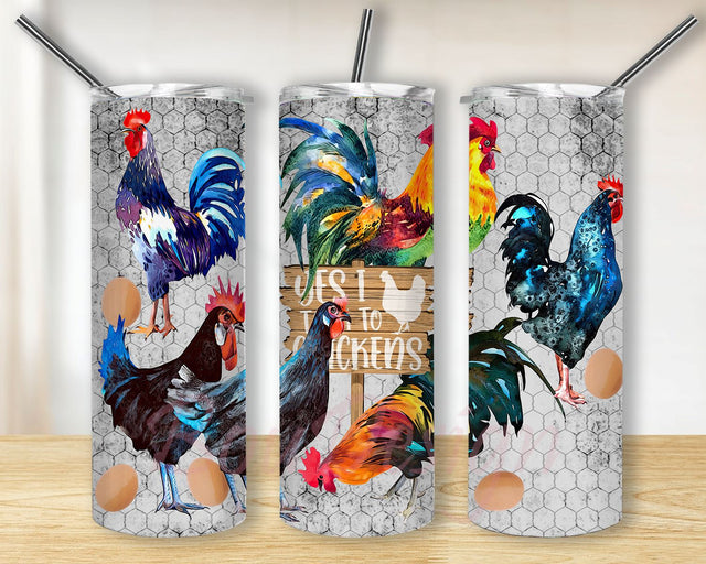 Yes I Talk To Chickens Tumbler PNG, Sublimation PNG 20oz Straight Tumbler Design File, Chicken Farm Sublimation Design, Chickens 20 oz Skinny Tumbler Sublimation BouDesign 