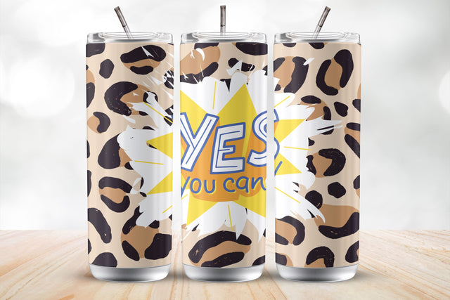 Yes U can 20oz Tumbler Wrap Sublimation Design Sublimation MockupSvgVenue 