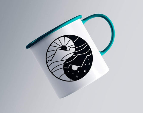 Yin Yang svg, moon sun svg, dxf files for plasma, cnc files for wood, mountains svg, outdoors svg, cut file for laser, camper svg, moon svg SVG CutLeafSvg 