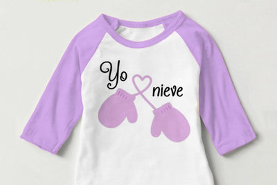Yo Corazon Nieve I Heart Snow Mittens SVG Designed by Geeks 