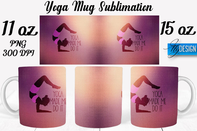 Yoga 11 Oz | 15 Oz Mug Sublimation Sublimation Fly Design 