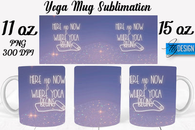 Yoga 11 Oz | 15 Oz Mug Sublimation Sublimation Fly Design 