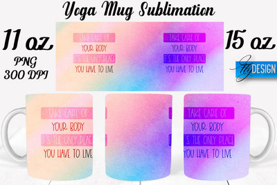 Yoga 11 Oz | 15 Oz Mug Sublimation Sublimation Fly Design 