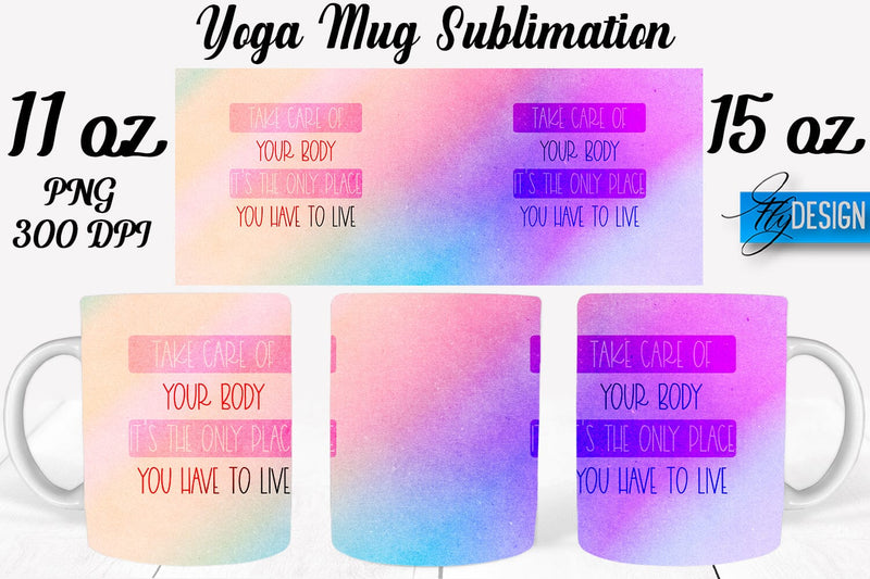 Yoga 11 Oz | 15 Oz Mug Sublimation Sublimation Fly Design 