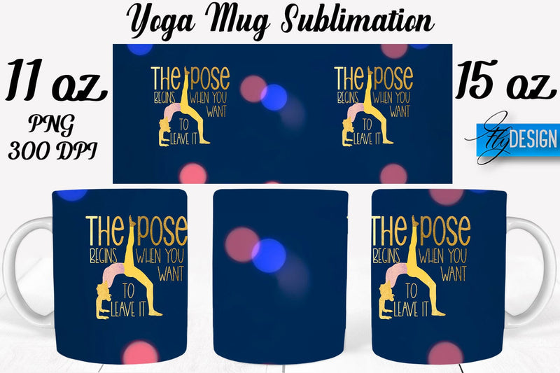Yoga 11 Oz | 15 Oz Mug Sublimation Sublimation Fly Design 