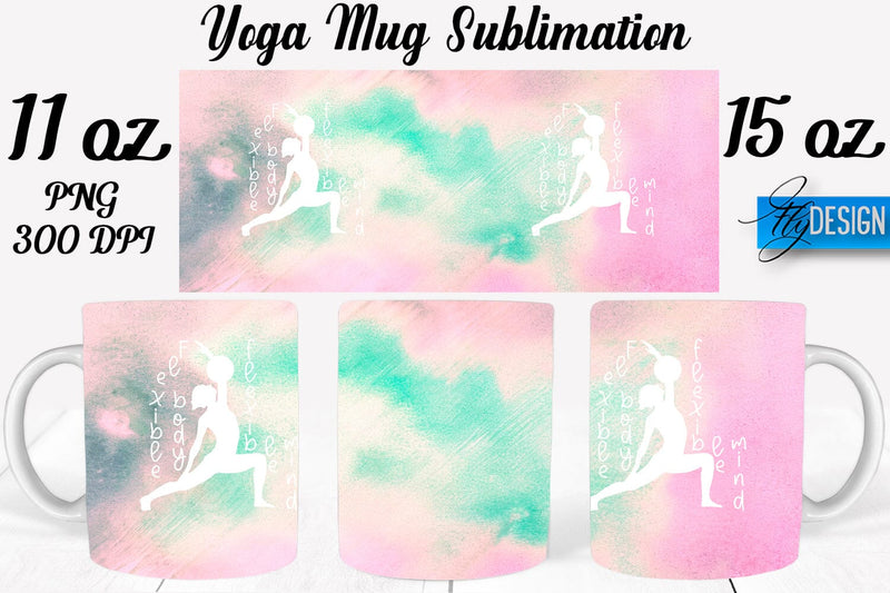 Yoga 11 Oz | 15 Oz Mug Sublimation Sublimation Fly Design 