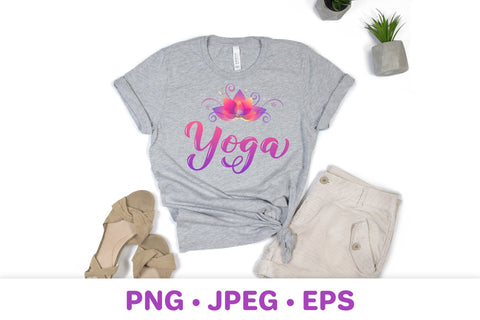 Yoga calligraphy hand lettering. Yoga sublimation Sublimation LaBelezoka 