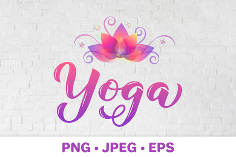 Yoga calligraphy hand lettering. Yoga sublimation Sublimation LaBelezoka 