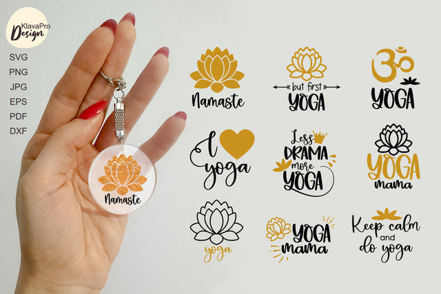 Yoga keychain bundle Svg layered Cut File SVG Klava P 