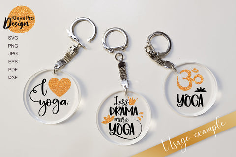 Yoga keychain bundle Svg layered Cut File SVG Klava P 