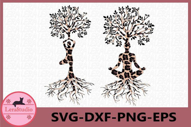 Yoga Leopard SVG SVG Lerastudio 