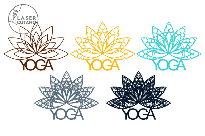 YOGA LOGO Multilayer Laser Cut Files, Mandala, Round Sign SVG, 3D ...