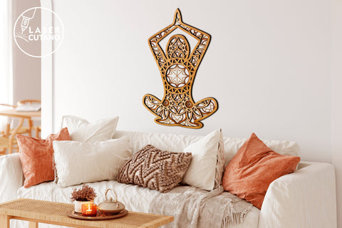 Yoga Multilayer Cut Files for Laser Cut Wood or Cricut, Paper Craft, 3D Designs SVG LaserCutano 