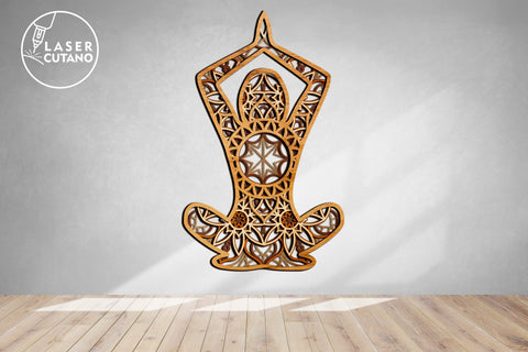 Yoga Multilayer Cut Files for Laser Cut Wood or Cricut, Paper Craft, 3D Designs SVG LaserCutano 