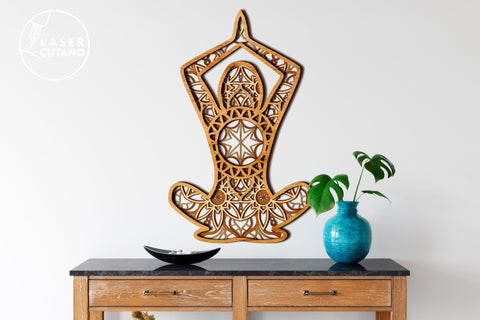 Yoga Multilayer Cut Files for Laser Cut Wood or Cricut, Paper Craft, 3D Designs SVG LaserCutano 