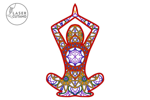 Yoga Multilayer Cut Files for Laser Cut Wood or Cricut, Paper Craft, 3D Designs SVG LaserCutano 