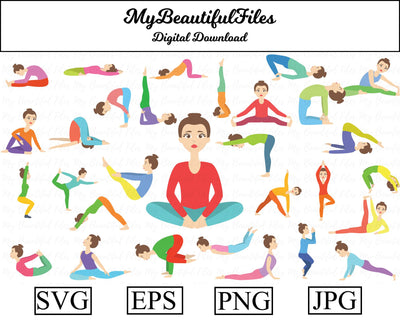 Yoga Poses Cliparts SVG MyBeautifulFiles 