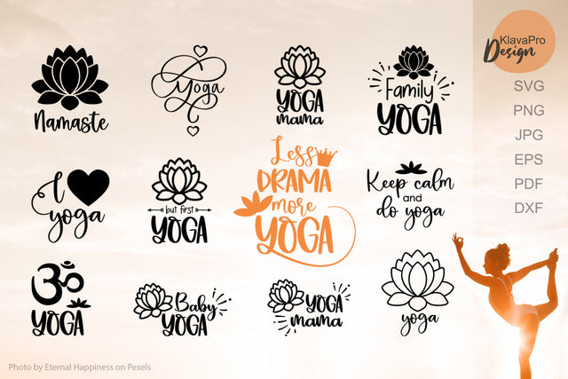 Yoga SVG Bundle | 12 SVG or Sublimation Designs SVG Klava P 