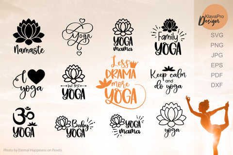 Yoga SVG Bundle | 12 SVG or Sublimation Designs SVG Klava P 