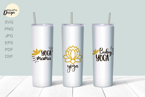 Yoga SVG Bundle | SVG or Sublimation Designs with gold glitter or foil SVG Klava P 