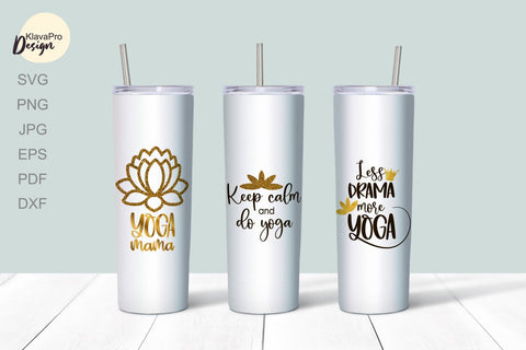 Yoga SVG Bundle | SVG or Sublimation Designs with gold glitter or foil SVG Klava P 