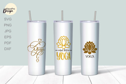 Yoga SVG Bundle | SVG or Sublimation Designs with gold glitter or foil SVG Klava P 