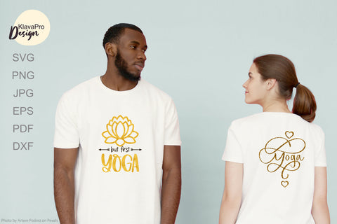 Yoga SVG Bundle | SVG or Sublimation Designs with gold glitter or foil SVG Klava P 